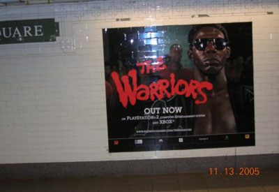 Cyrus on display in Union Square subway station