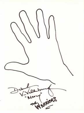 Deborah Van Valkenburgh (Mercy's) hand print autograph
