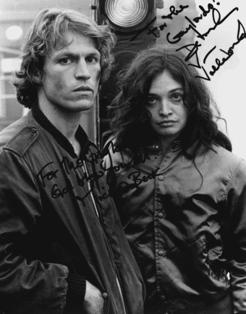 Michael Beck and Deborah Van Valkenburgh autographed picture to the Gaylords